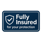 Fully insured for your protection badge for Mr Wright Pressure Washing and Detailing in Savannah GA