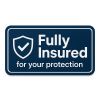 Fully insured for your protection badge for Mr Wright Pressure Washing and Detailing in Savannah GA